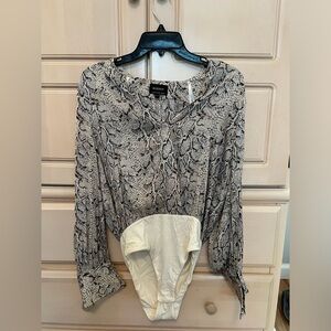Snakeskin Bodysuit Blouse